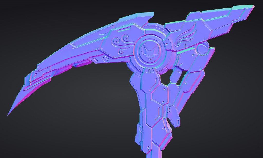 【ハイポリモデル】オリジナル武器・鎌_005/ Hi-poly Original Weapon Scythe 005