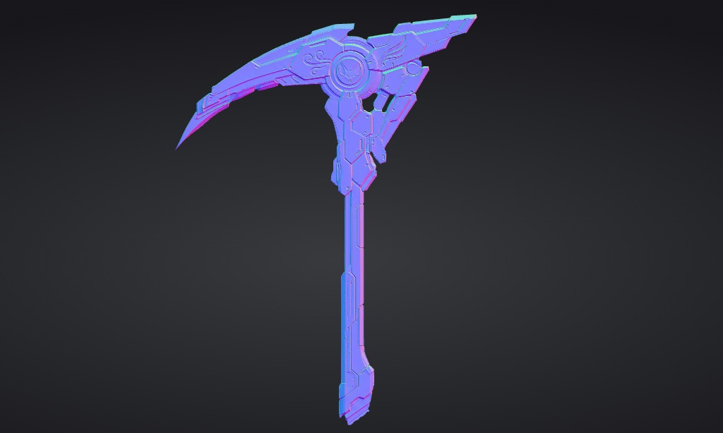【ハイポリモデル】オリジナル武器・鎌_005/ Hi-poly Original Weapon Scythe 005