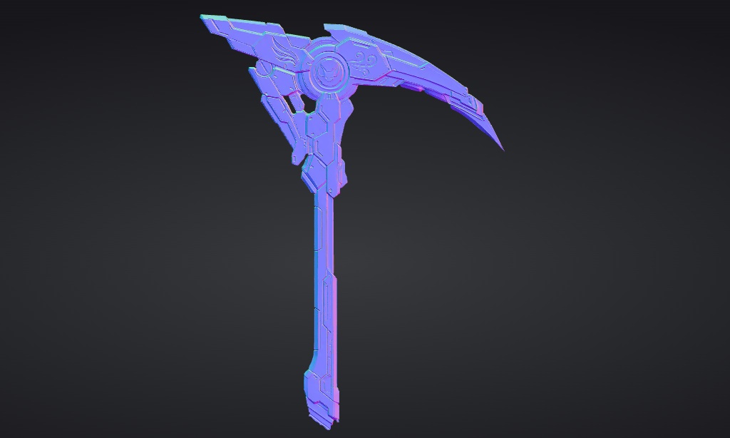 【ハイポリモデル】オリジナル武器・鎌_005/ Hi-poly Original Weapon Scythe 005