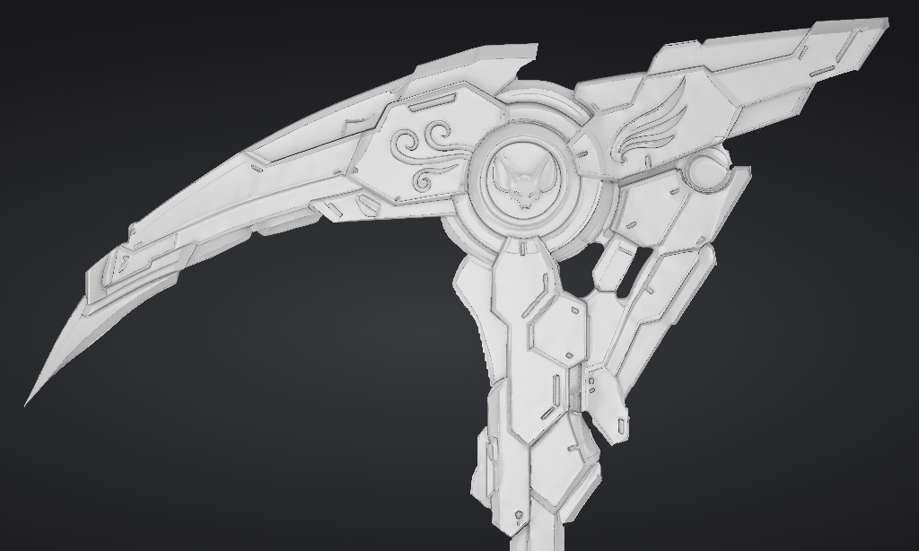 【ハイポリモデル】オリジナル武器・鎌_005/ Hi-poly Original Weapon Scythe 005