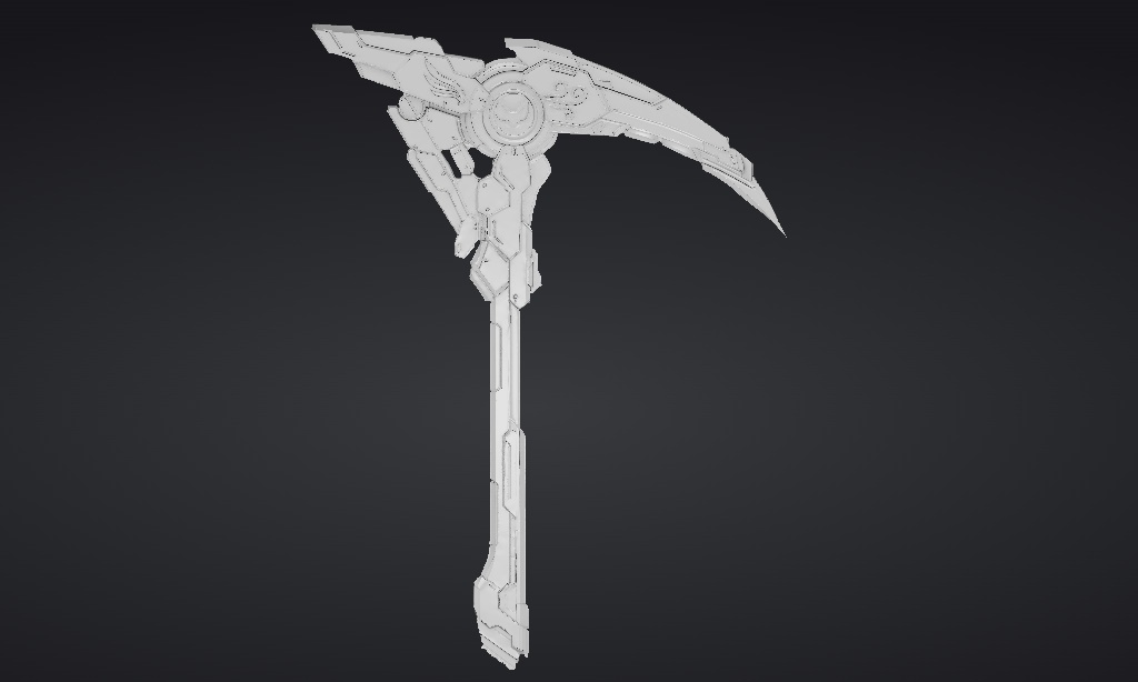 【ハイポリモデル】オリジナル武器・鎌_005/ Hi-poly Original Weapon Scythe 005