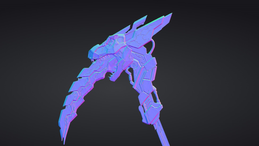 【ハイポリモデル】オリジナル武器・鎌_006/ Hi-poly Original Weapon Scythe 006
