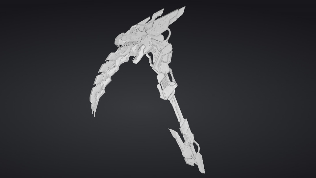 【ハイポリモデル】オリジナル武器・鎌_006/ Hi-poly Original Weapon Scythe 006