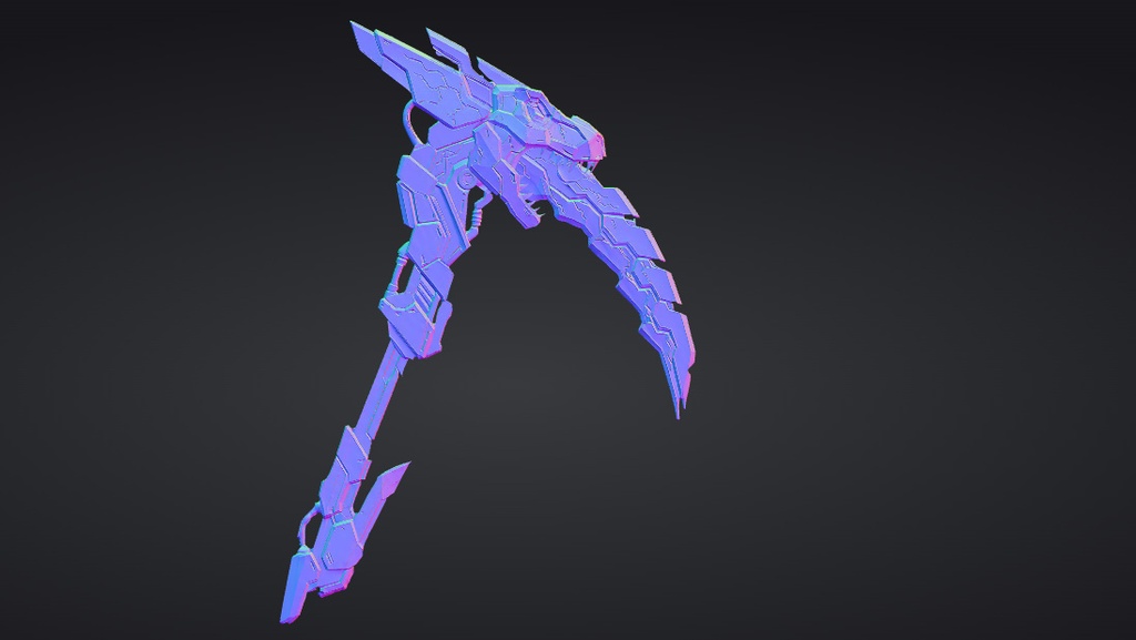 【ハイポリモデル】オリジナル武器・鎌_006/ Hi-poly Original Weapon Scythe 006