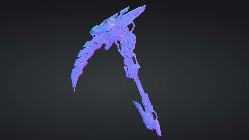 【ハイポリモデル】オリジナル武器・鎌_006/ Hi-poly Original Weapon Scythe 006