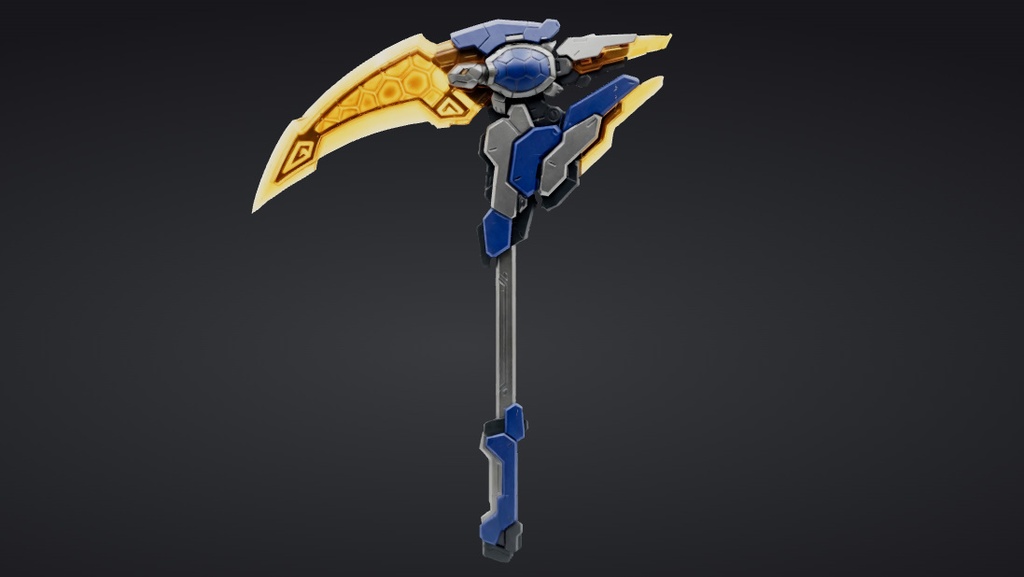 【ハイポリモデル】オリジナル武器・鎌_007/ Hi-poly Original Weapon Scythe 007