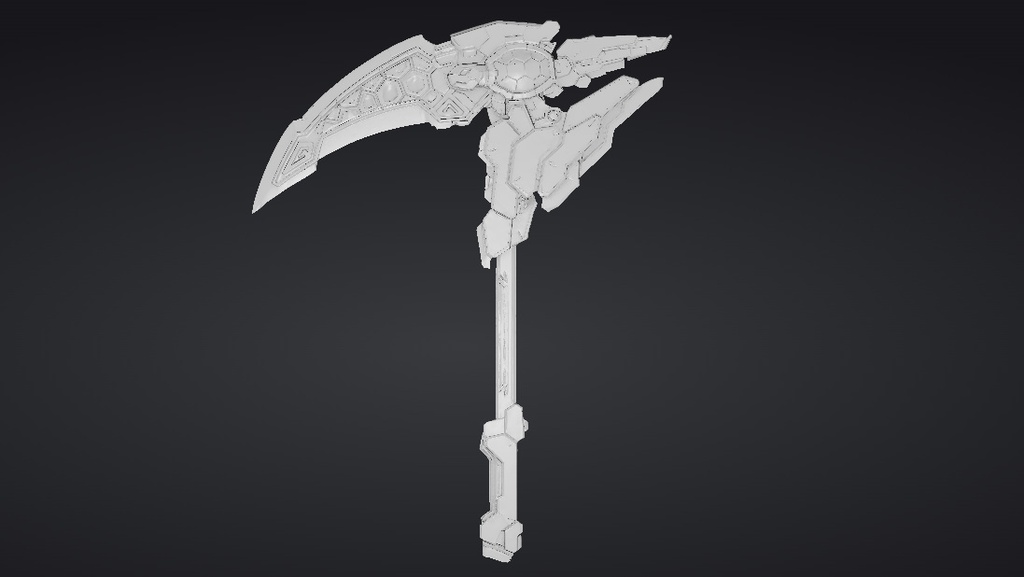【ハイポリモデル】オリジナル武器・鎌_007/ Hi-poly Original Weapon Scythe 007