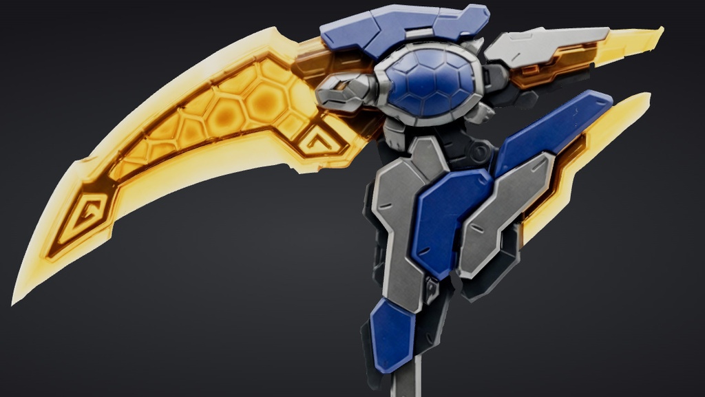 【ハイポリモデル】オリジナル武器・鎌_007/ Hi-poly Original Weapon Scythe 007