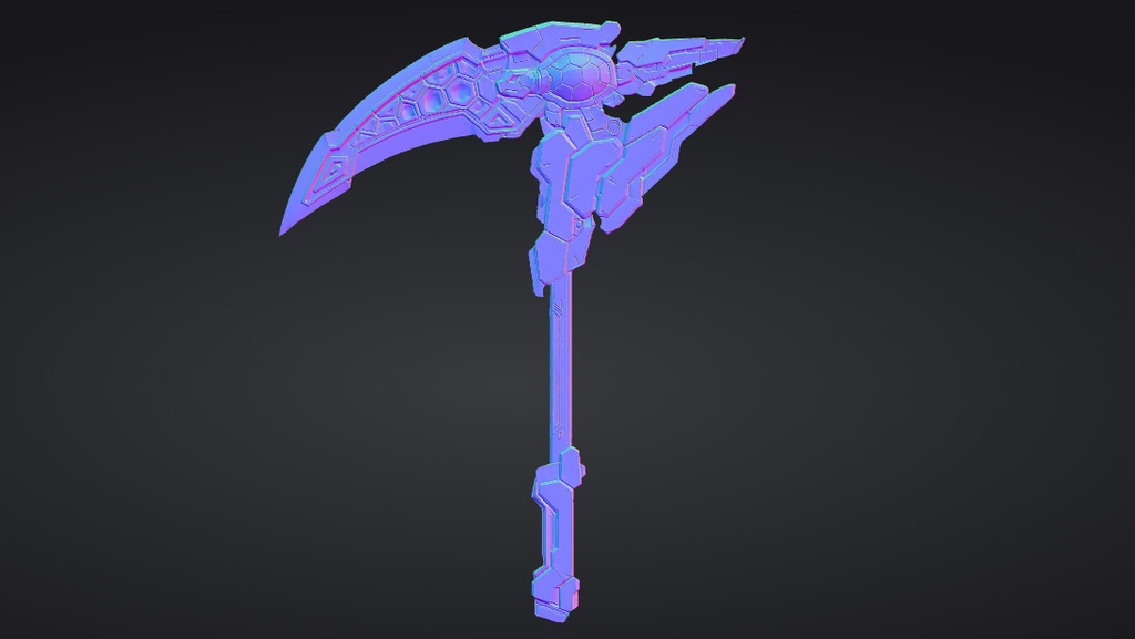 【ハイポリモデル】オリジナル武器・鎌_007/ Hi-poly Original Weapon Scythe 007
