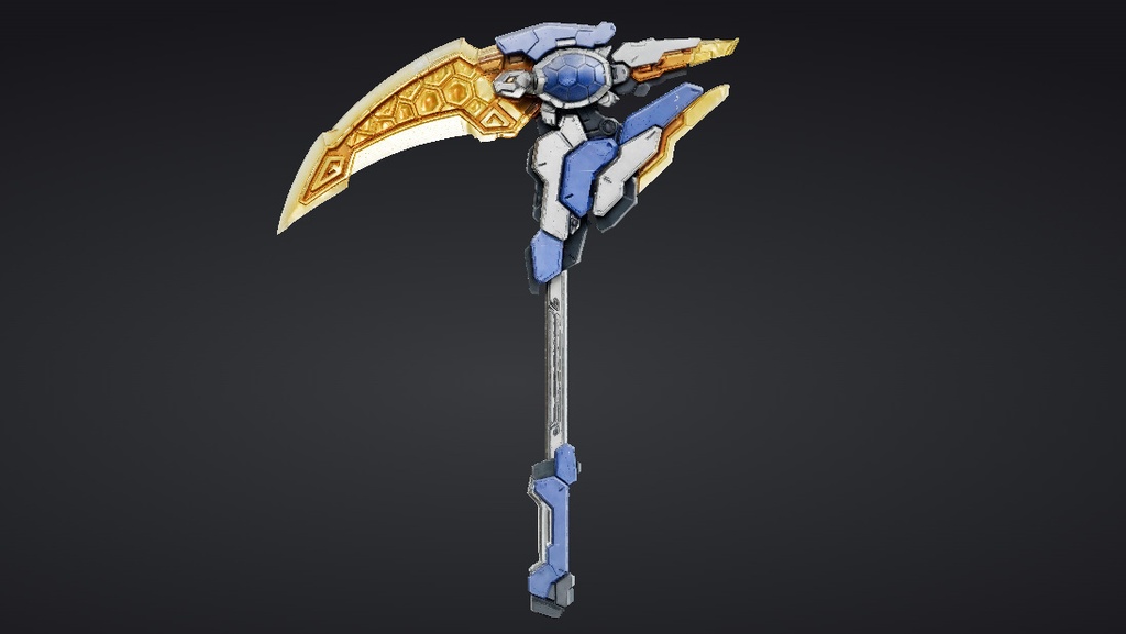 【ハイポリモデル】オリジナル武器・鎌_007/ Hi-poly Original Weapon Scythe 007