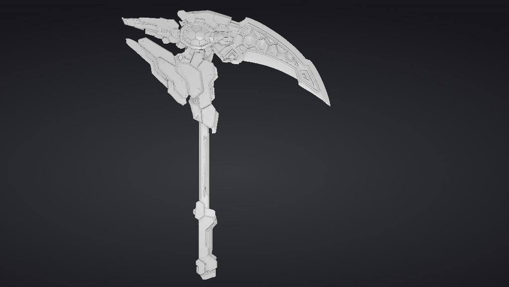 【ハイポリモデル】オリジナル武器・鎌_007/ Hi-poly Original Weapon Scythe 007