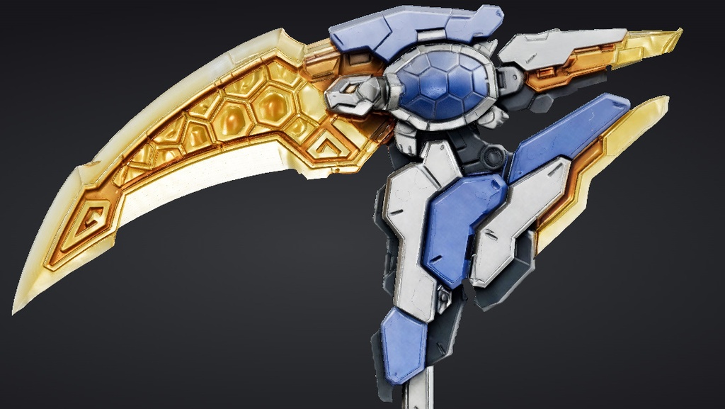 【ハイポリモデル】オリジナル武器・鎌_007/ Hi-poly Original Weapon Scythe 007