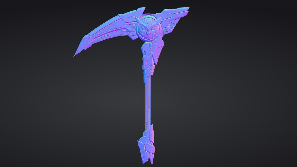 【ハイポリモデル】オリジナル武器・鎌_008/ Hi-poly Original Weapon Scythe 008