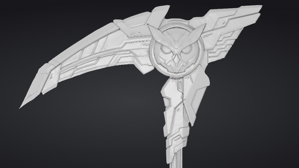 【ハイポリモデル】オリジナル武器・鎌_008/ Hi-poly Original Weapon Scythe 008