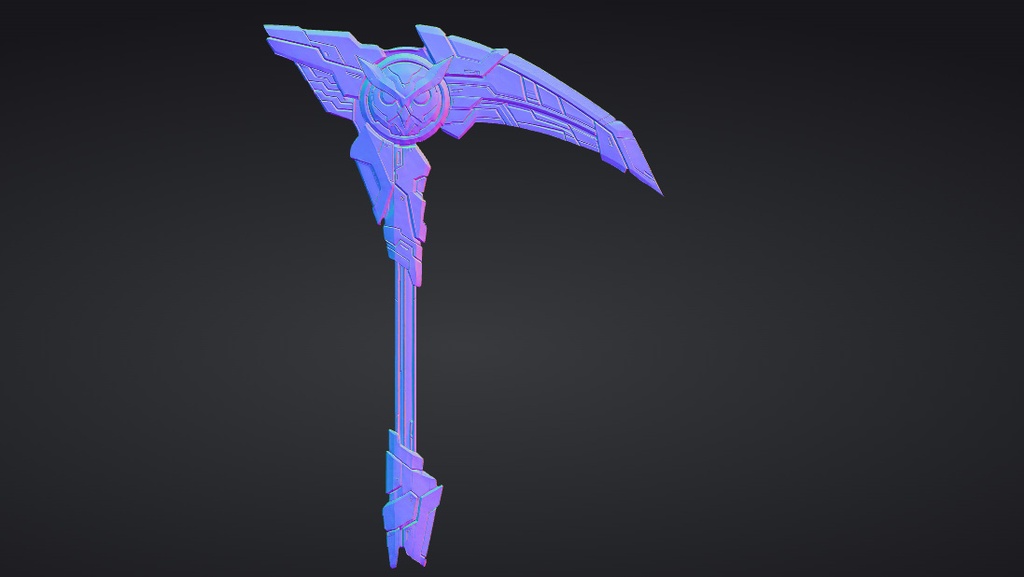 【ハイポリモデル】オリジナル武器・鎌_008/ Hi-poly Original Weapon Scythe 008