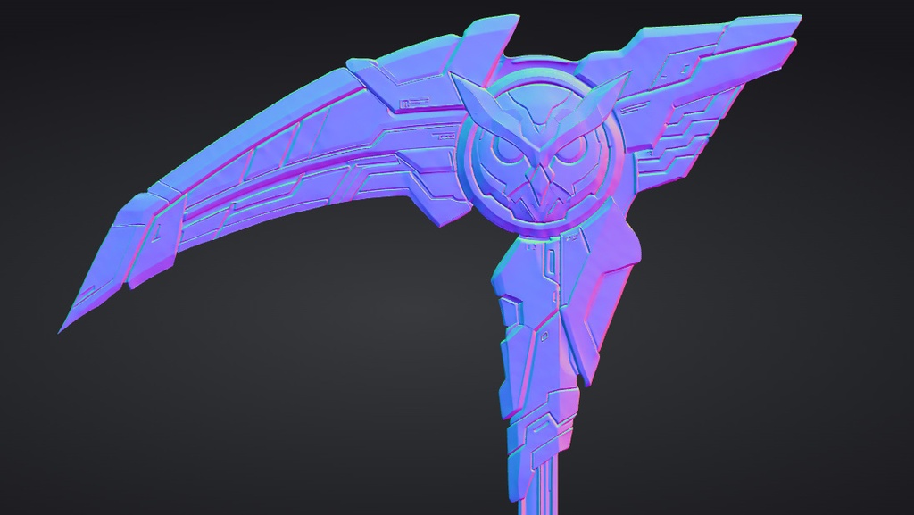 【ハイポリモデル】オリジナル武器・鎌_008/ Hi-poly Original Weapon Scythe 008