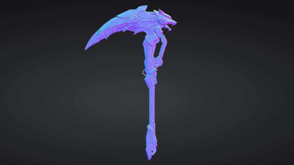 【ハイポリモデル】オリジナル武器・鎌_009/ Hi-poly Original Weapon Scythe 009