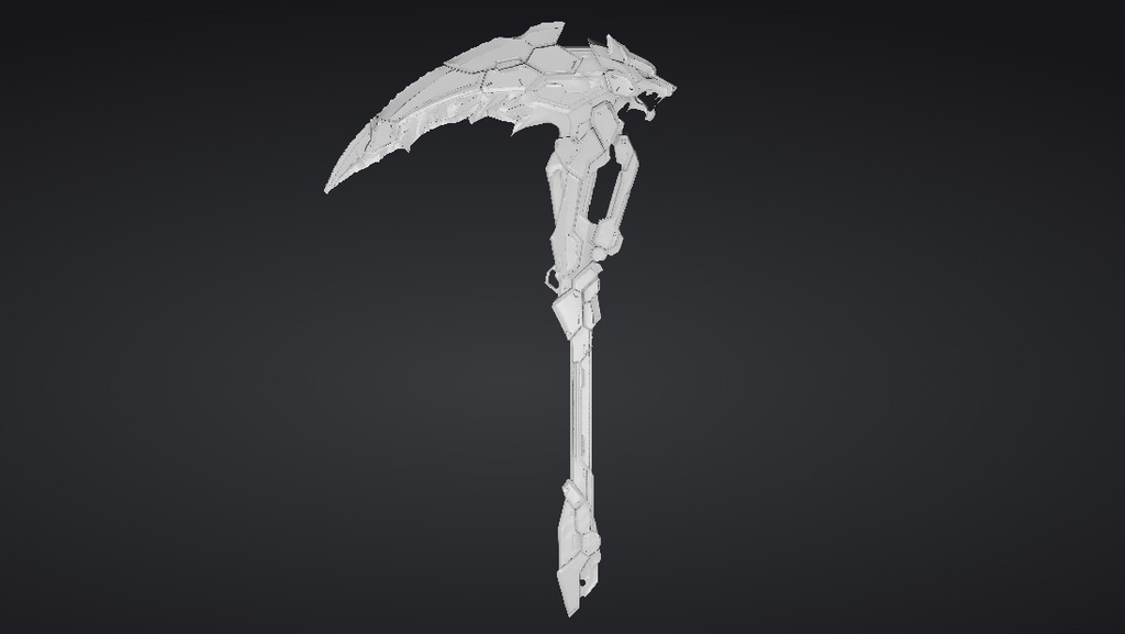 【ハイポリモデル】オリジナル武器・鎌_009/ Hi-poly Original Weapon Scythe 009