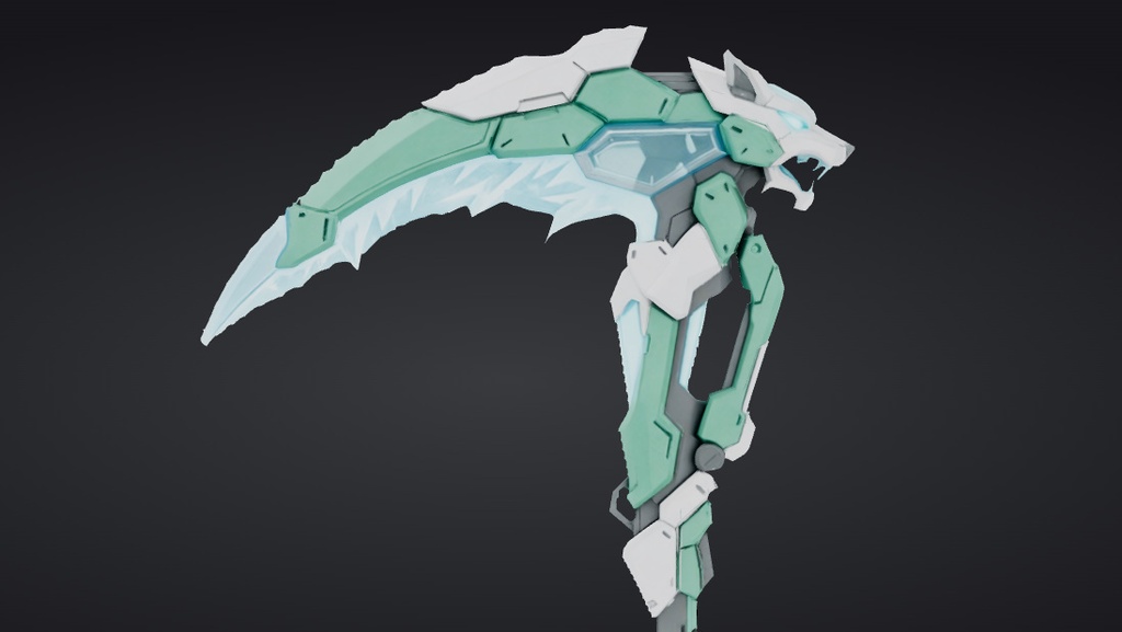 【ハイポリモデル】オリジナル武器・鎌_009/ Hi-poly Original Weapon Scythe 009