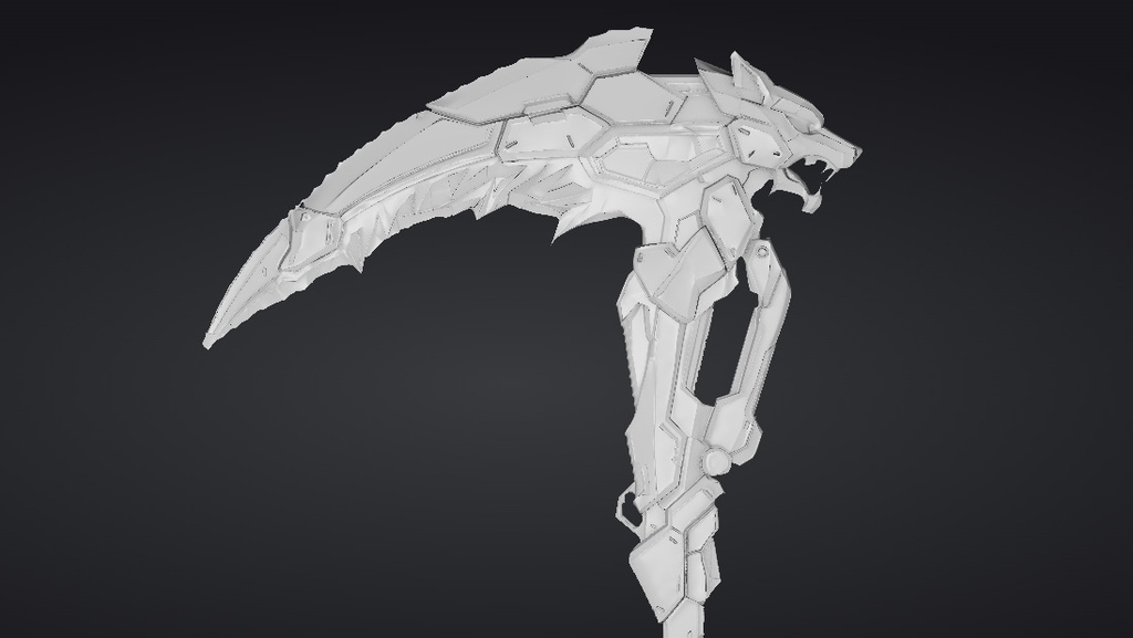 【ハイポリモデル】オリジナル武器・鎌_009/ Hi-poly Original Weapon Scythe 009