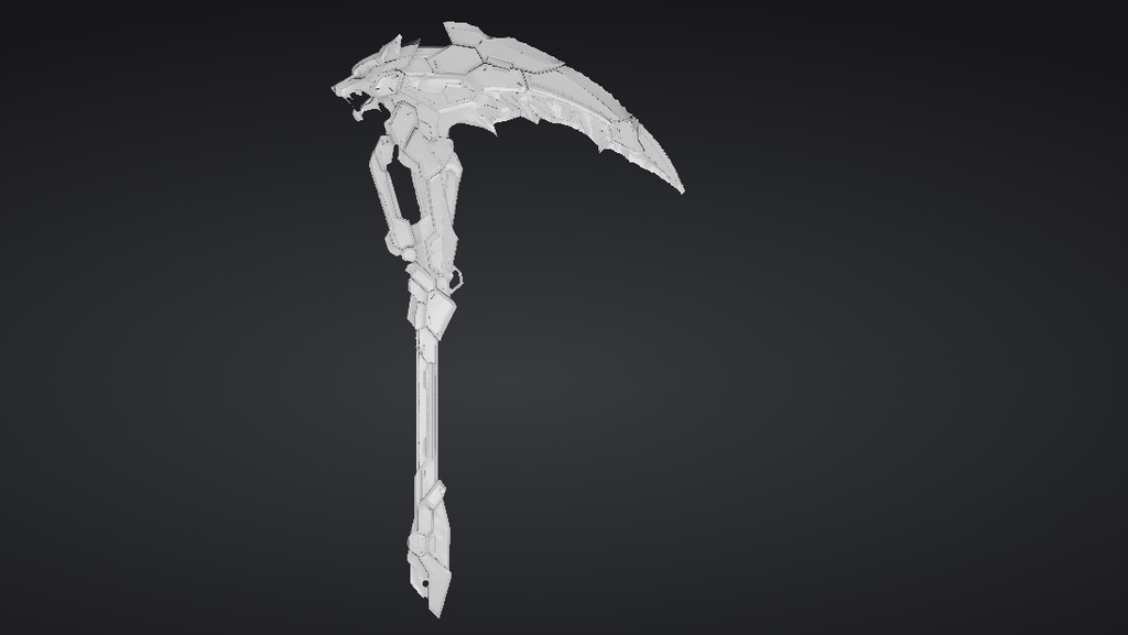 【ハイポリモデル】オリジナル武器・鎌_009/ Hi-poly Original Weapon Scythe 009