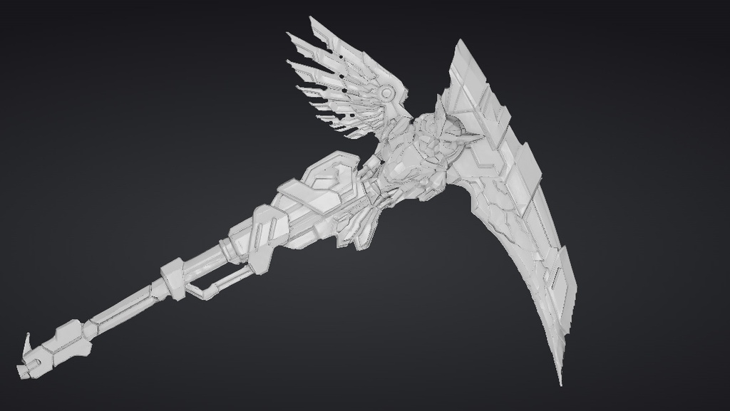 【ハイポリモデル】オリジナル武器・鎌_010/ Hi-poly Original Weapon Scythe 010