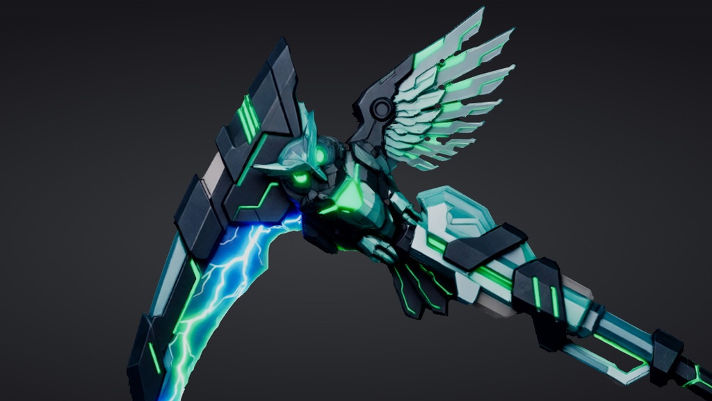 【ハイポリモデル】オリジナル武器・鎌_010/ Hi-poly Original Weapon Scythe 010