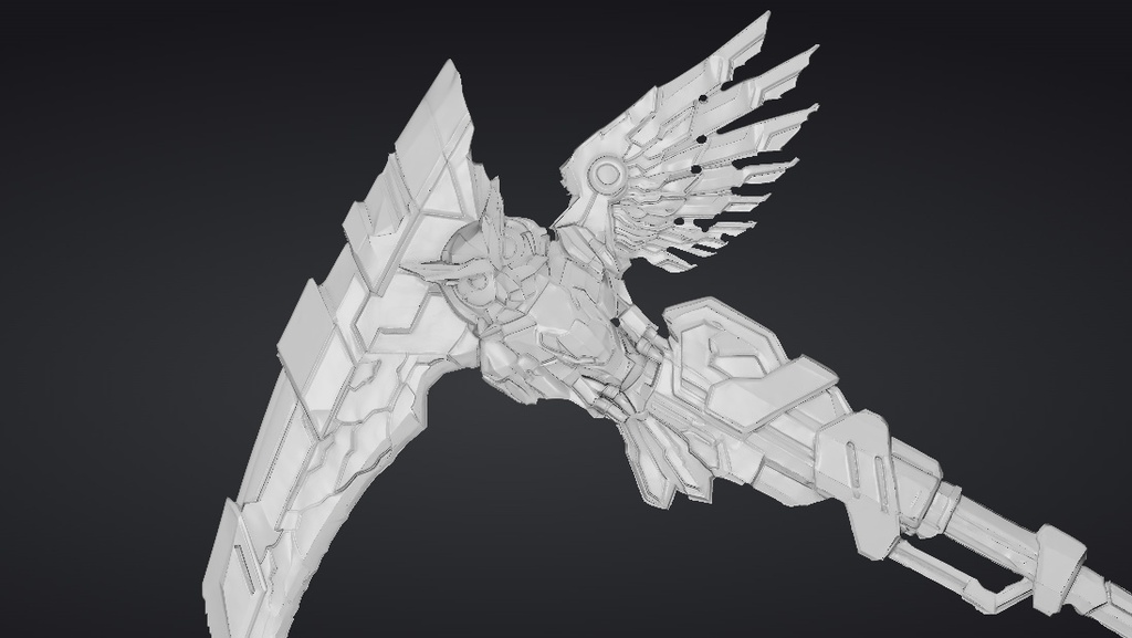 【ハイポリモデル】オリジナル武器・鎌_010/ Hi-poly Original Weapon Scythe 010