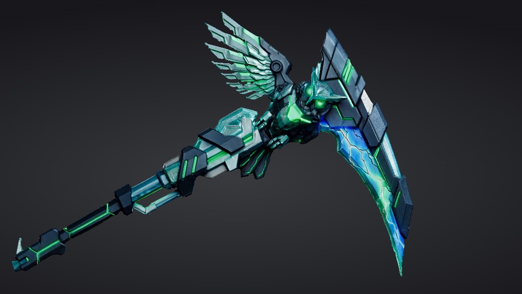 【ハイポリモデル】オリジナル武器・鎌_010/ Hi-poly Original Weapon Scythe 010