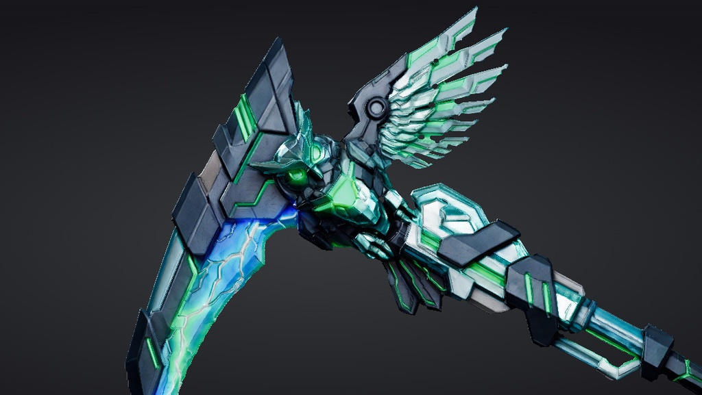 【ハイポリモデル】オリジナル武器・鎌_010/ Hi-poly Original Weapon Scythe 010