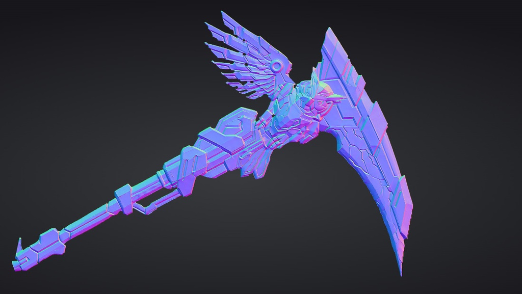 【ハイポリモデル】オリジナル武器・鎌_010/ Hi-poly Original Weapon Scythe 010