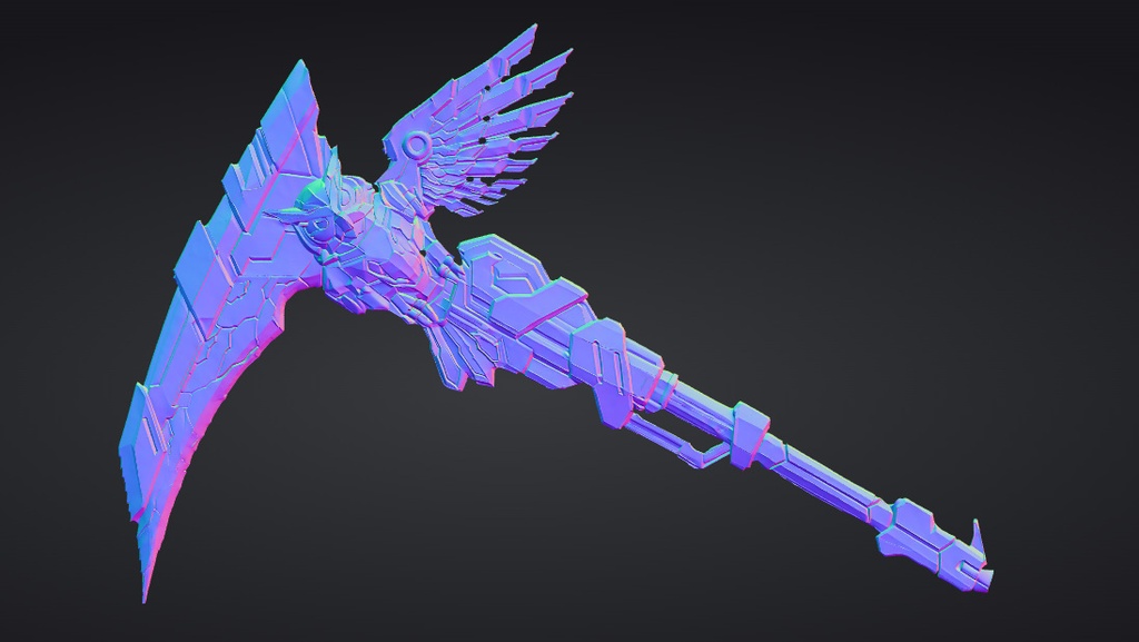 【ハイポリモデル】オリジナル武器・鎌_010/ Hi-poly Original Weapon Scythe 010