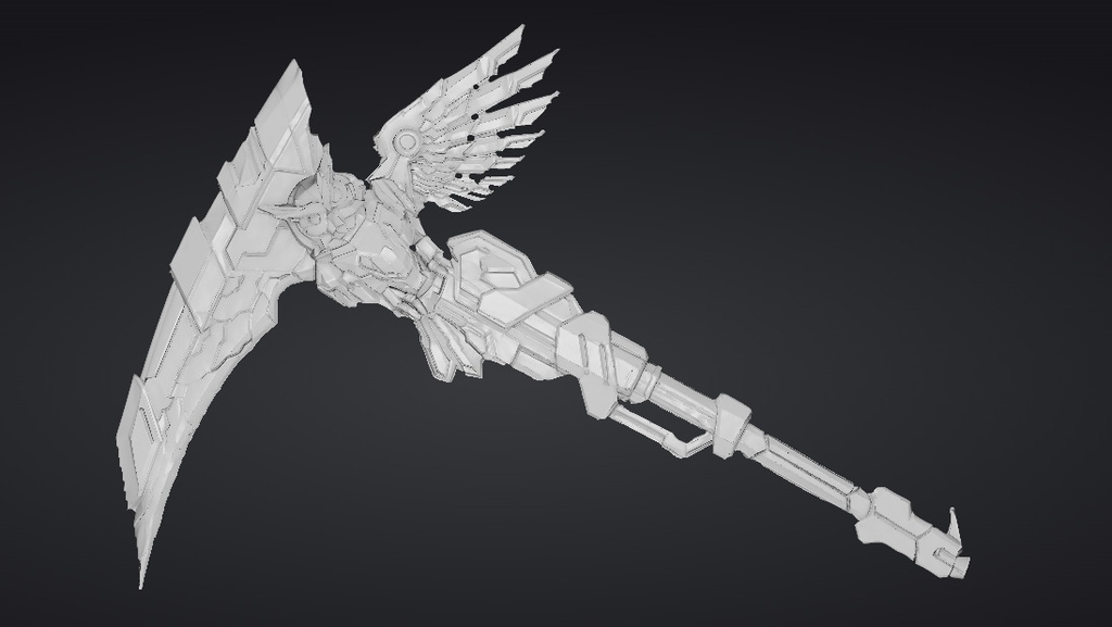 【ハイポリモデル】オリジナル武器・鎌_010/ Hi-poly Original Weapon Scythe 010