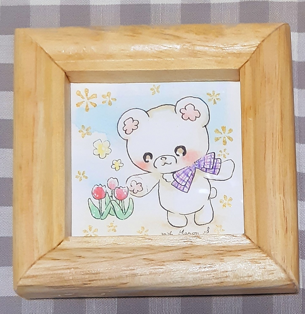 【原画】はなくまA(ミニ額)