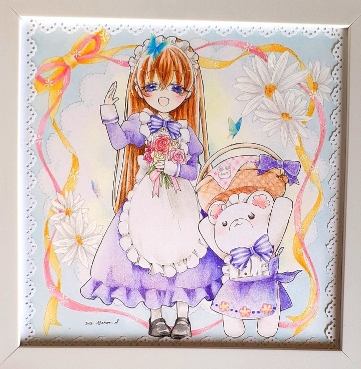 【原画】すみれちゃんとはなくまのいちにちメイドさん