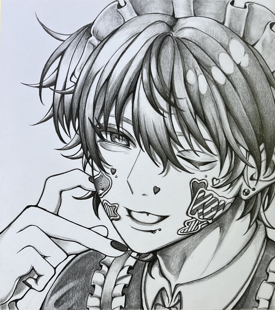 狐武 ふりふりメイド アナログ色紙