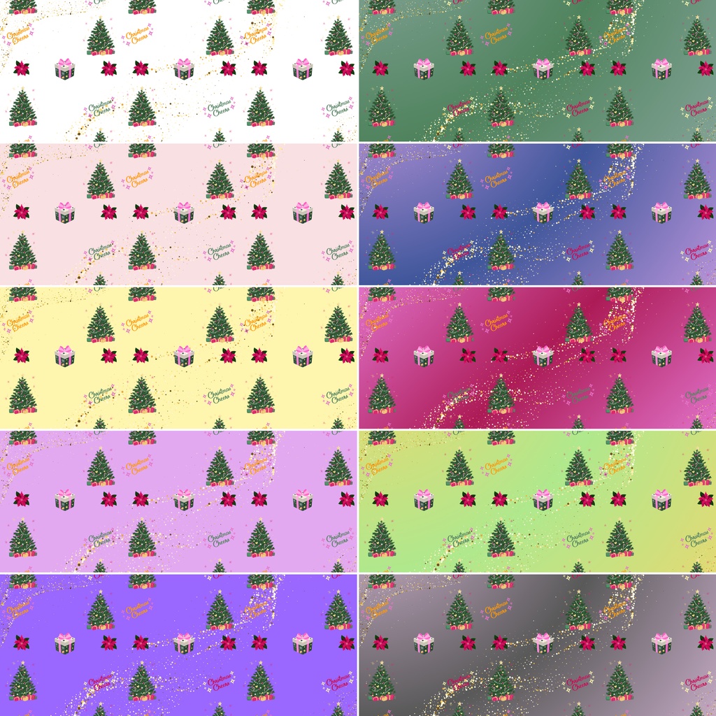 クリスマス(Christmas)デジタルペーパー10色 背景画像