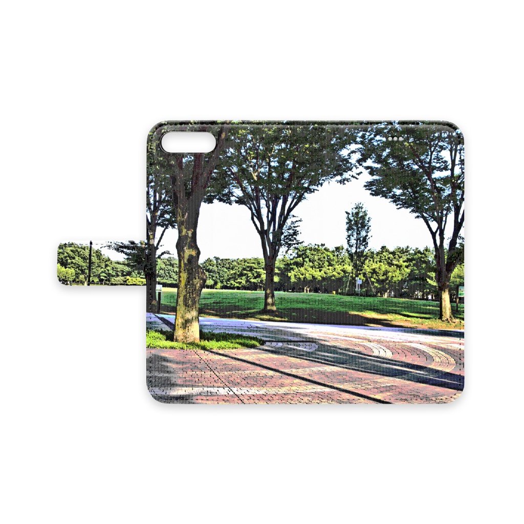 広場 手帳型iPhoneケース