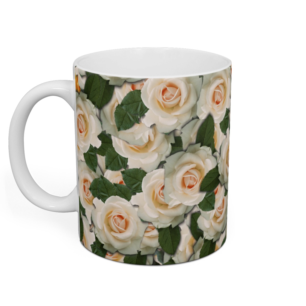 白いバラいっぱいマグ
