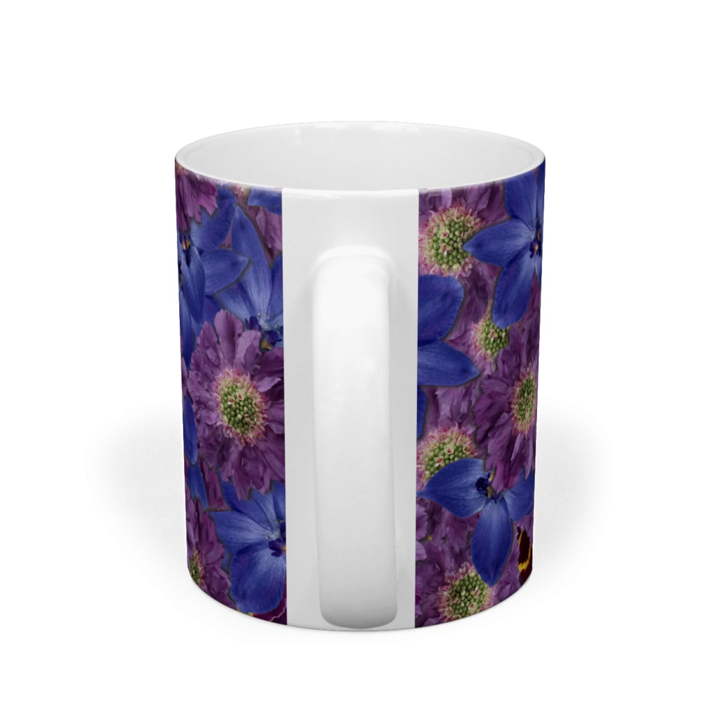 青い花いっぱいマグ