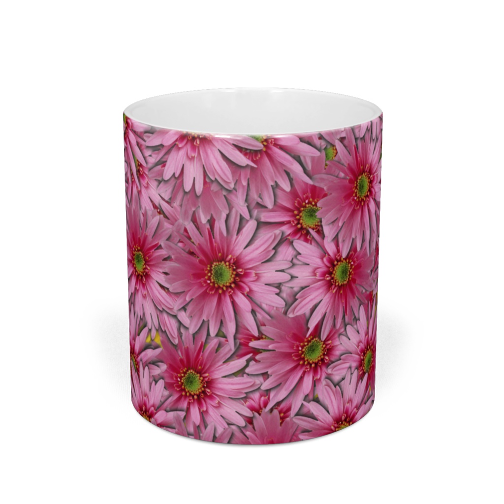ピンクの花いっぱいマグ