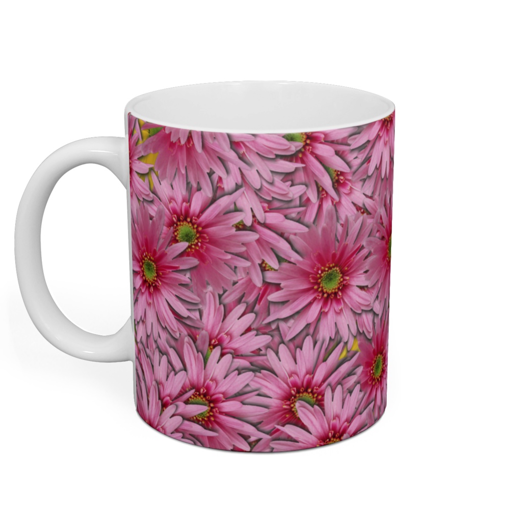 ピンクの花いっぱいマグ