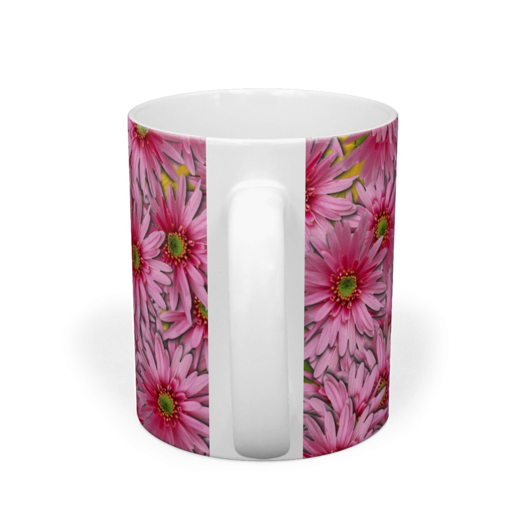 ピンクの花いっぱいマグ