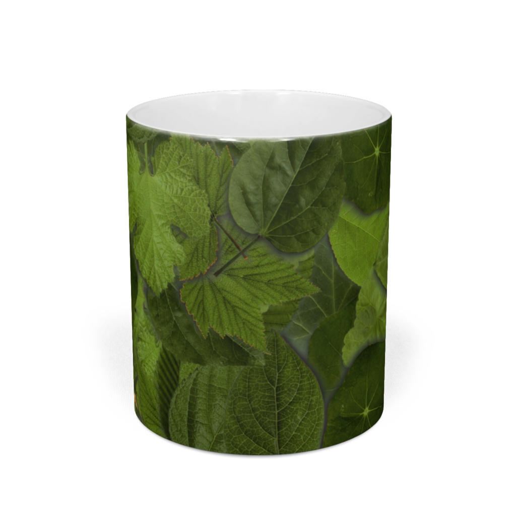 緑の葉っぱいっぱいマグ