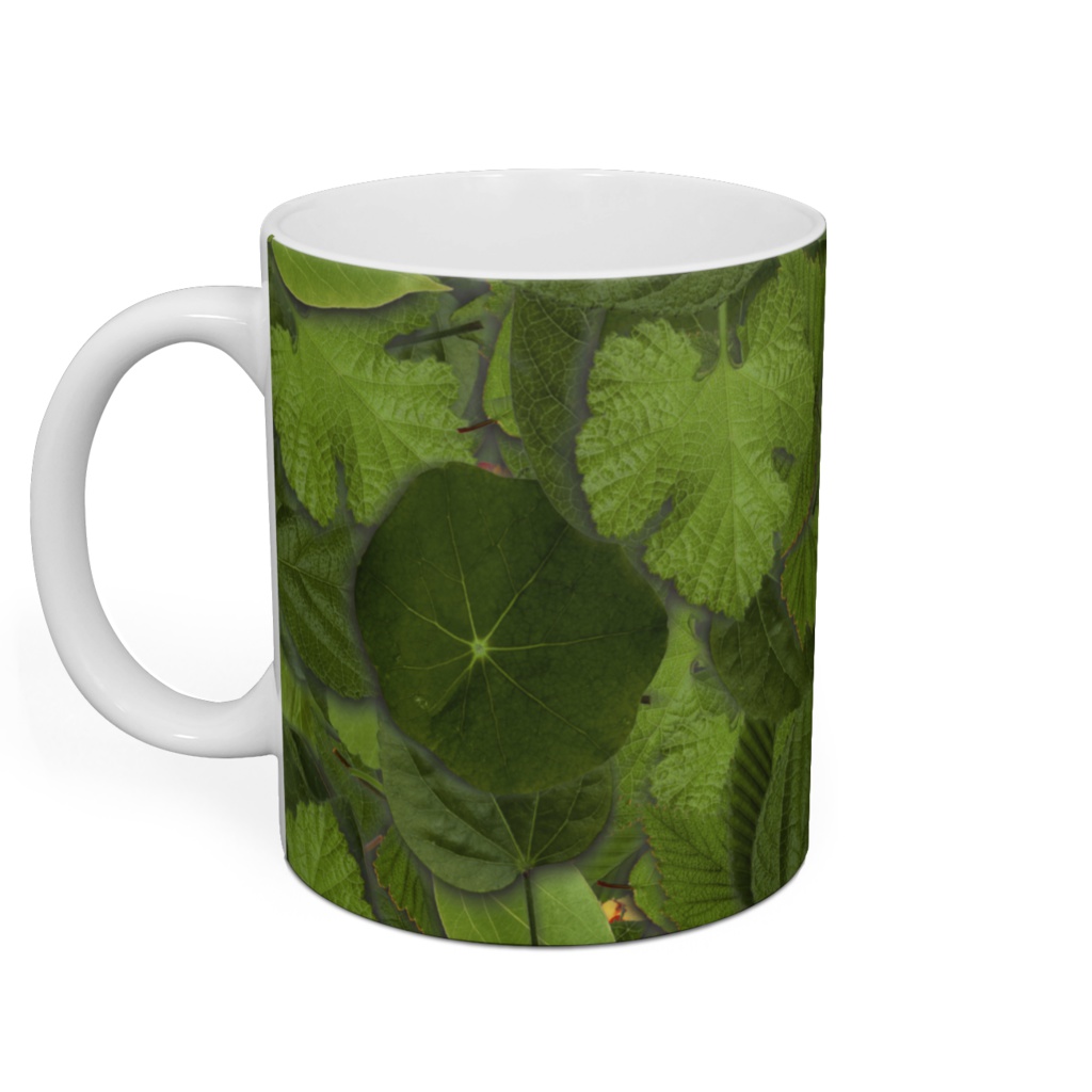 緑の葉っぱいっぱいマグ