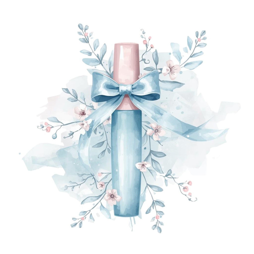 夢見るメイク♡Soft Watercolor Clipart 10itemSet ~Pale blue ver.~
