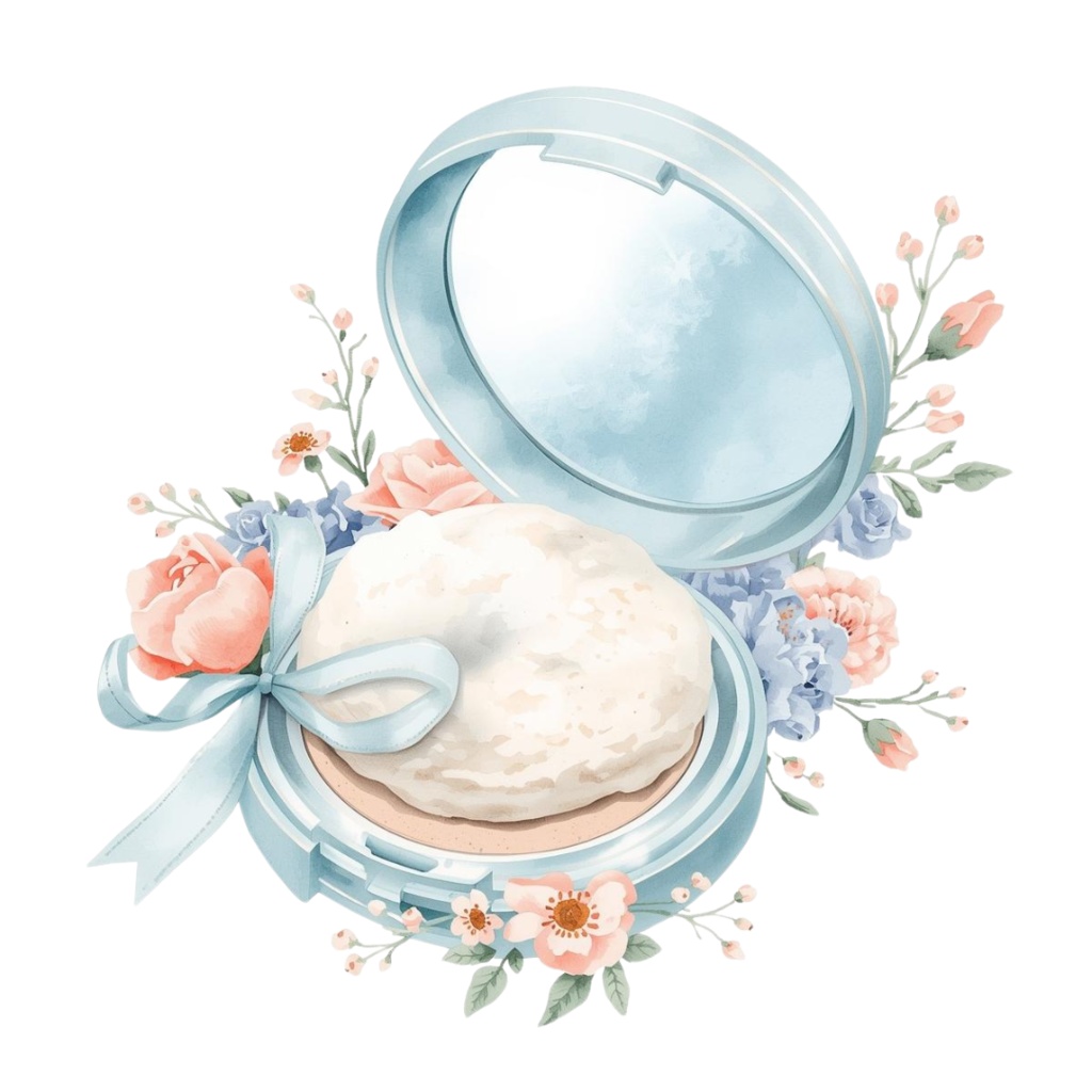 夢見るメイク♡Soft Watercolor Clipart 10itemSet ~Pale blue ver.~