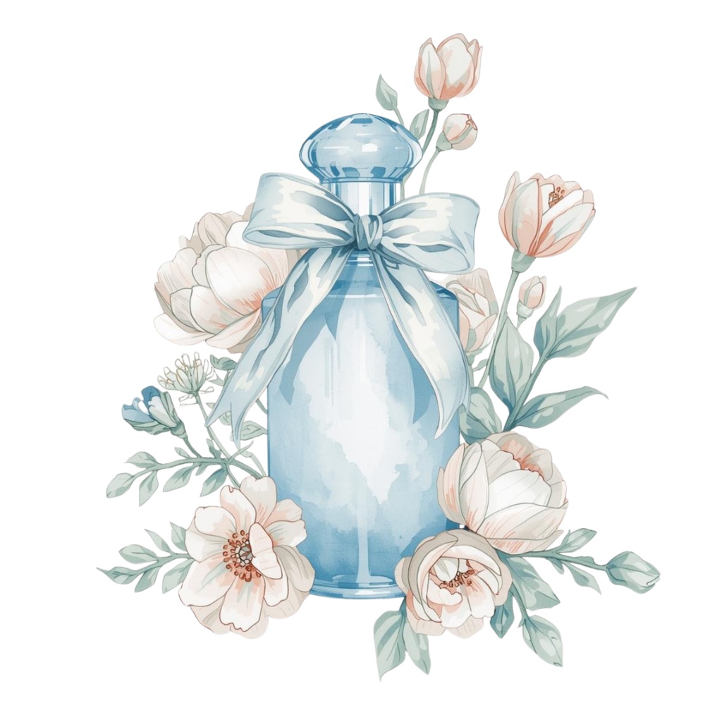 夢見るメイク♡Soft Watercolor Clipart 10itemSet ~Pale blue ver.~