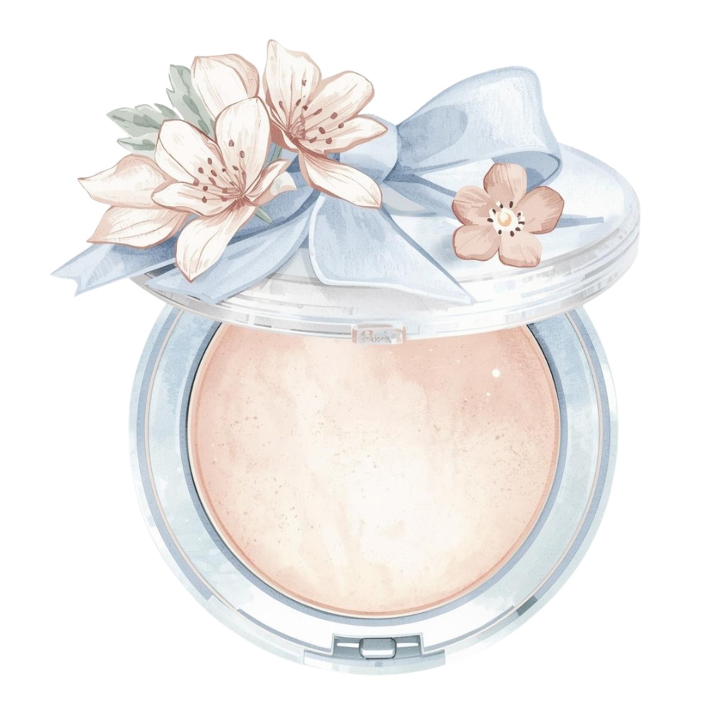 夢見るメイク♡Soft Watercolor Clipart 10itemSet ~Pale blue ver.~