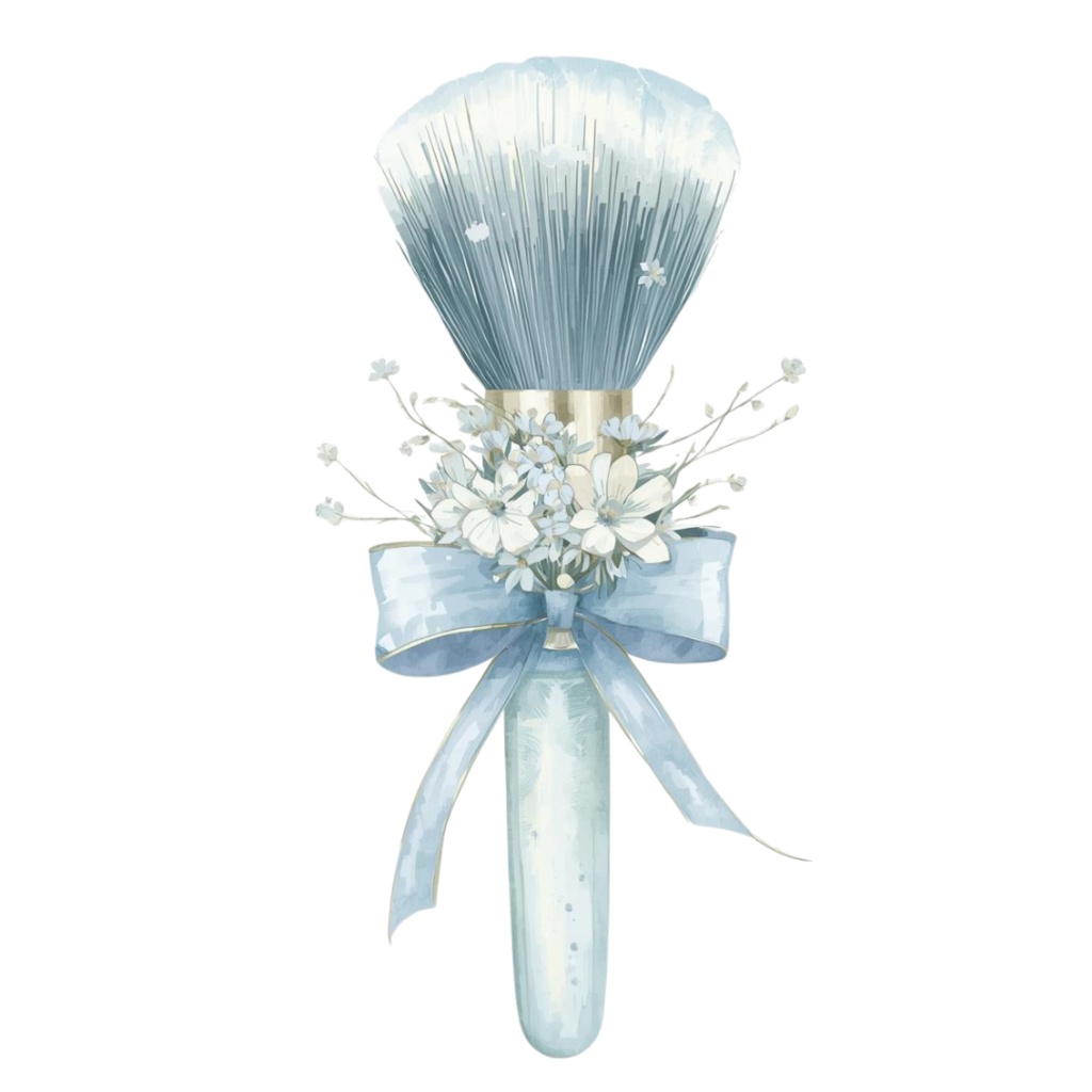 夢見るメイク♡Soft Watercolor Clipart 10itemSet ~Pale blue ver.~